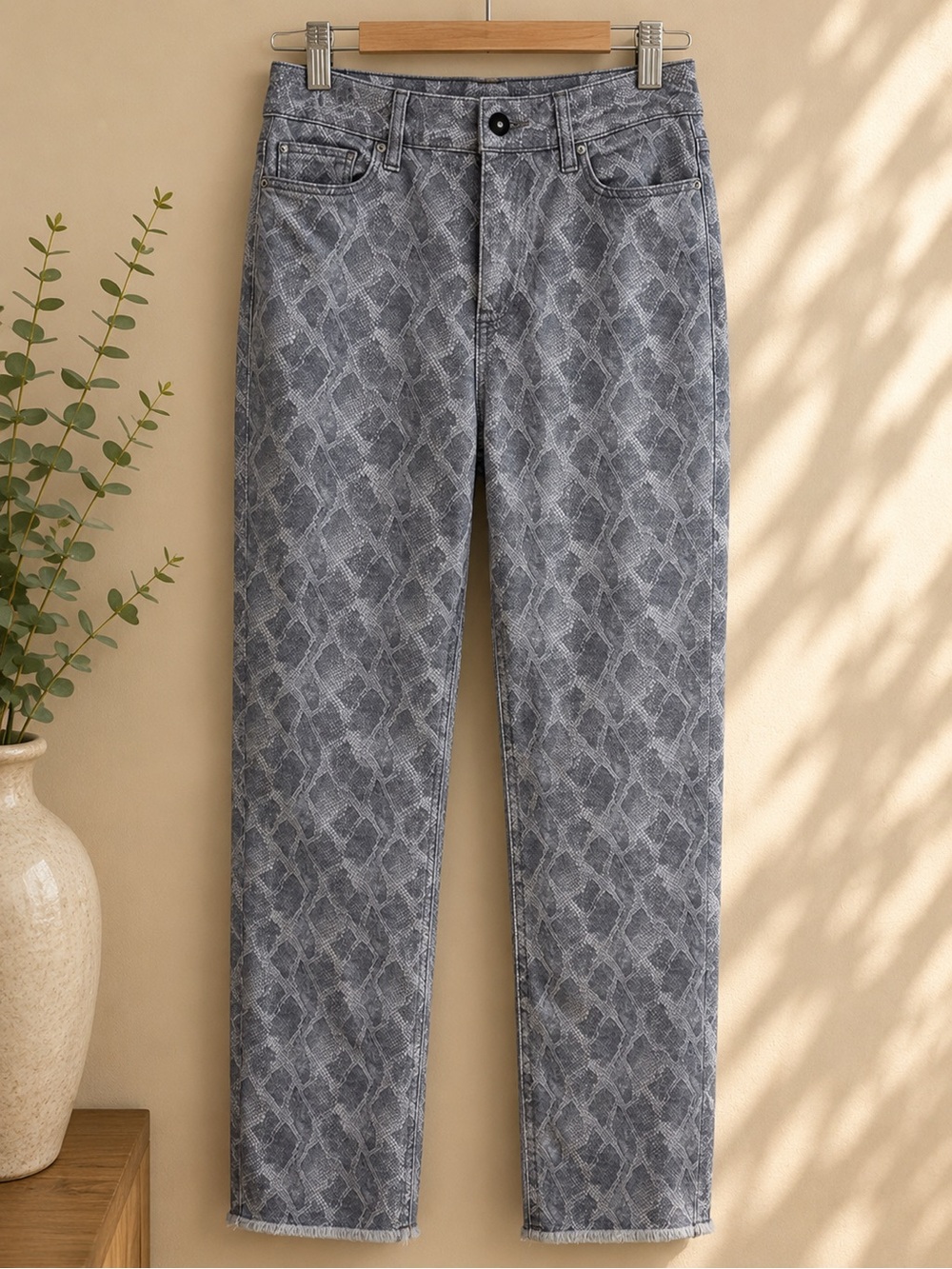 PAIGE Hoxton Slim Snake Print Jeans Size 28 High Rise Skinny